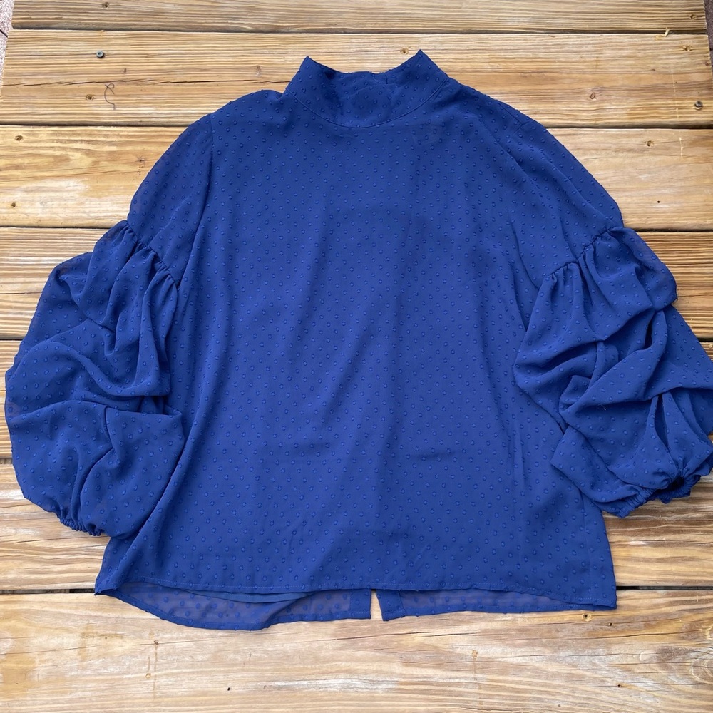 H&M Royal Blue Flowy Blouse